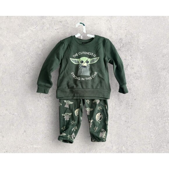 STAR WARS The Mandolorian The Cuteness is Strong Long Sleeve Pants Set Size 4T N - Picture 1 of 4